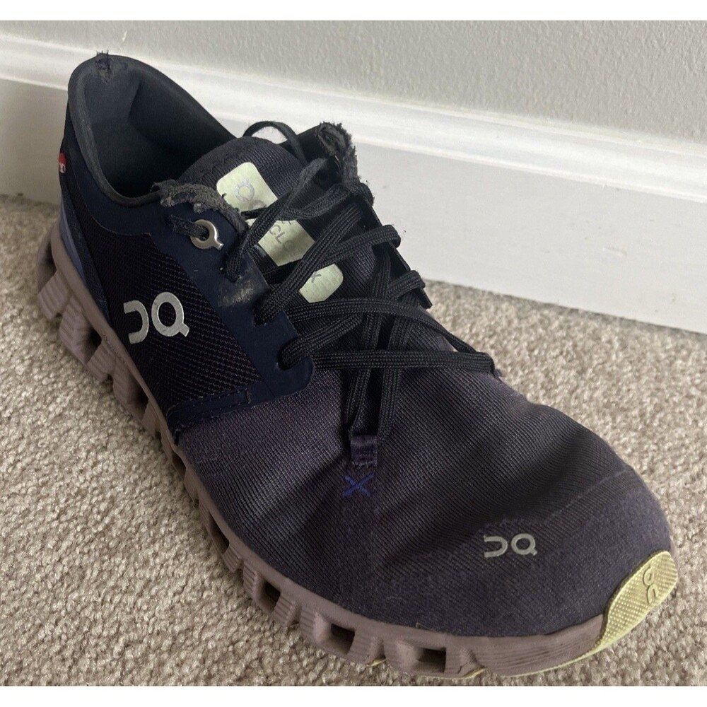 On Cloud X 3 Running Shoes Women 10 Midnight Heron Navy Purple Sneakers Athletic